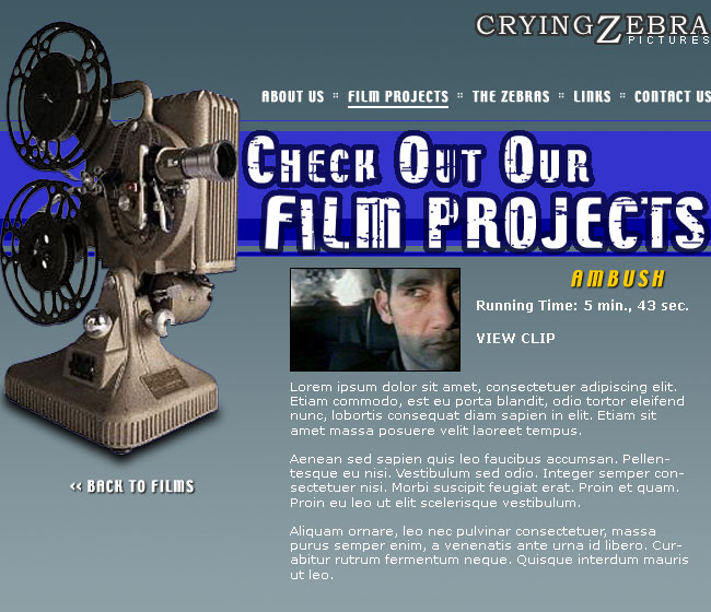Crying Zebra Production - Film Project Screenshot