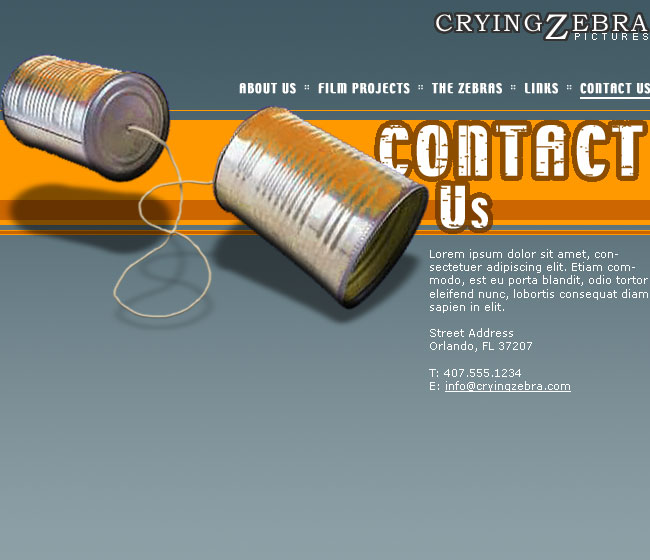 Crying Zebra Production - Contact Screenshot